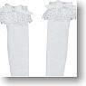 21cm Lolita Over Knee Socks (White/White) (Fashion Doll)