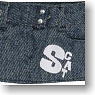 SnottyCat Logo Denim Mini Skirt (Blue) (Fashion Doll)