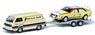 VW T3 `HB Audi Team` w. trailer and Audi Quattro Rally without # (ミニカー)