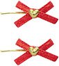 Doll Hairpin -Ribbon & Heart- (Set of 2) (Red) (Fashion Doll)