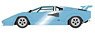 Lamborghini Countach LP5000S 1982 with Rear Wing Metallic Light Blue (Black Interior) (Diecast Car)