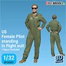 US Female Pilot Standing In Flight Suit (Plastic model)