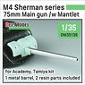 M4 Sherman 75mm M3 Main gun Metal barrel /w late Mantlet Set ( for Academy/Tamiya) (Plastic model)