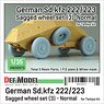 WW2 German Sd.kfz 222/223 Sagged wheel Set(3) - Normal (for Tamiya) (Plastic model)