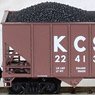 108 00 550 (N) 100-Ton 3-Bay Open Hopper, Rib Sides, w/Coal Load KANSAS CITY SOUTHERN RD# KCS 224136 (Model Train)