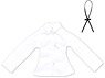 PNS Long Sleeve Shirt & Ribbon Tie Set (White x Black) (Fashion Doll)