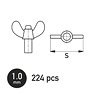 Butterfly Wing Nut 1.0mm (224 Pieces) (Plastic model)