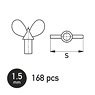 Butterfly Wing Bolt 1.5mm (168 Pieces) (Plastic model)