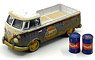 1965 Volkswagen Type 2 Transporter Gulf Blue/White Weathered w/ Gulf Barrel (Diecast Car)