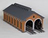 1/80(HO) HO Gauge Size Brick Double Track Railcar Engine House Kit (Unassembled Kit) (Model Train)