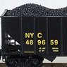 108 00 621 (N) 100-Ton 3-Bay Open Hopper, Rib Sides, w/Coal Load CSX(R) RD# NYC 489659 (Model Train)