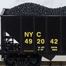 108 00 622 (N) 100-Ton 3-Bay Open Hopper, Rib Sides, w/Coal Load CSX(R) RD# NYC 492042 (Model Train)