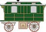Showmans Living Wagon Green/cream (Model Train)