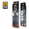 AMMO WARGAMING UNIVERSE - Miniature Premium DIO DRYBRUSH Brush Set (Hobby Tool)