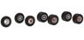 (HO) MBS Wheel Set Scania Vabis steel construction vehicle tires 11.00-20 Silver / Red (Model Train)