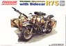 WWII German Military Motocycle R75 with Sidecar (Plastic model)