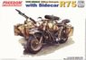 WWII German Military Motocycle R75 with Sidecar & Rider Figure (Plastic model)