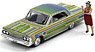 1964 Chevy Impala Lowrider Green with Lowrider w/Enthusiast Figure (Diecast Car)