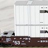 MAXI-IV BNSF 旧ロゴ HUB (白) コンテナ搭載 (3両セット) ★外国形モデル (鉄道模型)