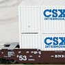 Gunderson MAXI-IV Double Stack Car BNSF 旧ロゴ CSX (白) コンテナ搭載 3両セット (3両セット) ★外国形モデル (鉄道模型)