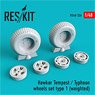 HAWKER TEMPEST/TYPHOON WHEELS SET TYPE 1 (WEIGHTED) (Plastic model)