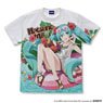 Hatsune Miku Full Graphic T-Shirt Yasunatsu Ver. White L (Anime Toy)
