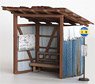 1/83(HO) Waiting Hut B 1:83 (with Bus Stop Pole) (Unassembled Kit) (Model Train)