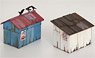 (N) Galvanized Iron Hut A,B Set (with 3 Crows and a Sign) [1:150, Unpainted] (Unassembled Kit) (Model Train)