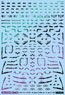 1/144 GM Line Decal No.4 [with Caution] #2 Prism Black & Neon Blue (Material)