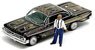 1961 Chevy Impala Lowrider Black with Lowrider w/Enthusiast Figure (Diecast Car)