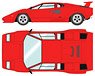 Lamborghini Countach LP5000 QV 1988 with Rear wing Red (Tan Interior) (Diecast Car)