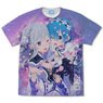 Re:Zero -Starting Life in Another World- Emilia & Rem Full Graphic T-Shirt White S (Anime Toy)