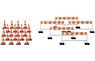 (HO) Colored Cone (20 Pieces), Barricade (5 Pieces) Orange / Silver (Model Train)