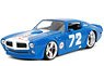 1972 Pontiac Firebird #72 Chevron Blue (Diecast Car)