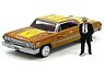 1963 Chevy Impala Lowrider Gold with Lowriderr w/Enthusiast Figure (Diecast Car)