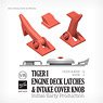 Tiger I Engine Deck Latches & Intake Cover Knob Initial/Early Production (Plastic model)