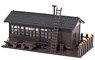 Pre-colored Wooden Railway Office (Dark Brown) (Unassembled Kit) (Model Train)