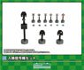 Shunting Signal Set (15 Pieces) (with Stop Position Sign 12 Pieces) (Unassembled Kit) (Model Train)