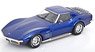 Chevrolet Corvette C3 1972 removable roof parts and sidepipes bluemetallic (Diecast Car)