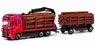 (HO) Scania CR20 HD Timber Transporter Trailer Truck w/Mobile Crane `Wurm Transporte` (Model Train)