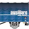 FS, short-coupled double-wagon (2 x 2 axles) with tarpaulin, type Laails 2, `Ausiliare Milano` blue, ep. IV-V (Model Train)
