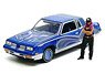 1984 Oldsmobile Cutlass Lowrider Blue with Lowrider w/Enthusiast Figure (Diecast Car)