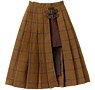 *Bargain Item* PNM Side Belt Slit Pleated Skirt II (Brown x Red x BlueCheck) (Fashion Doll)