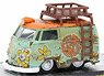 1960 Volkswagen Delivery Van Peace & Love Green/Orange (Diecast Car)