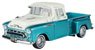 1957 Chevy 3100 Stepside (White/L Green) (Diecast Car)