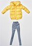 CS013A Down Jacket + Leggings Set for 1/12 Action Figure (Yellow) (Fashion Doll)