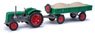 (HO) Beruhmt Tractor with Ballast Trailer Green H0 (Model Train)