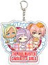 Big Acrylic Key Ring [The Idolm@ster Cinderella Girls] 01 Sachiko Koshimizu & Layla & Mika Jougasaki Crepe Shop Ver. (Mini Chara Illust) (Anime Toy)