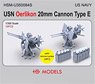 US Navy Oerlikon 20mm Cannon Type E (15 Pieces.) with Ammo Locker (Plastic model)