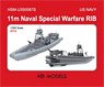 米海軍特殊戦 11m リジッドインフレータブルボート(RIB) フィギュア6体付 (プラモデル)